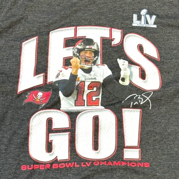 Super Bowl LV Champions Fanatics T-Shirt Tom Brady Tampa Bay Buccaneers Tee L - Picture 2 of 4